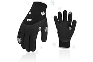 Vgo... Guanti Lavoro Invernali con Palmo Antiabrasivo Rivestito in Lattice, Guanti Termici Elastico Uomo&Donna per Edilizie Cella Frigoriferia Legnameria