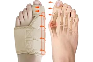 Ruilaibao Bunion Corrector Big Toe Straightener for Women and Men Bunion Splint for Big Toe Pain Relief Bunion Support for Day Night Foot Pain Relief (Beige, left)