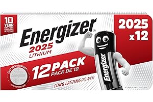 ENERGIZER MAX Energizer CR2025 Batteries, 3V Lithium, 12 Pack of Batteries, Child Resistant Blister Pack.