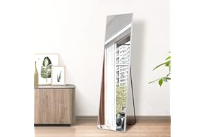 LVSOMT Espejo de pie Cuerpo Entero, 160 × 50 cm Espejos Grandes de Pared, Espejo Pared Cuerpo Entero Rectangular, Espejo tocador de pie, Espejo para Dormitorio, Sala de Estar, Vestuario, Plateado