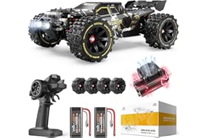 DEERC Remote Control Car Brushless, 80 km/h High Speed, 1:14 Waterproof RC Cars, 2 Lipo Batteries 40 Minutes, 4 WD All Terrain Offroad RC Truggy RC Truck for Adults & Boys