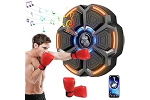 CARZIYER Máquina de Boxeo Musical Bluetooth Inteligente – Diana de Boxeo de Pared con Luces RGB, Medidor Automático, 9 Modos de Ritmo, Guantes de Boxeo Incluidos, Adecuado para Deporte Hogar y Entrenamiento