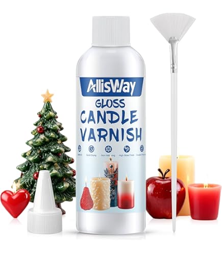 AllisWay Vernis Peinture Acrylique Vernis Transparent Vernis Brillant Vernis à Bougie Vernis Argile Vernis Pour Peinture Acrylique Avec Pinceau, Brillant, Imperméable, Fixateur De Couleur, 100 Ml