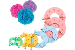 Siqian 8 PCS Maker, 4 Sizes Maker Kit, Plush Ball Making Tool, Clover Maker, Craft Maker, Reusable for DIY Craft Fluff Ball Knitting Wool & Yarn Weaver Tool
