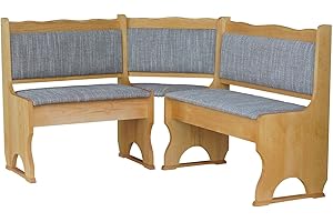 ‎K KOMA k koma Massive Polster-Eckbank aus Kiefernholz in Erlenoptik - Bequem & Stilvoll, Neu, Beige (120 x 160 cm)