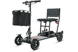 Freejoyer F7pro Elektromobil für Senioren Faltbarer Seniorenmobil Mobilitätsroller, 4 Räder Leichtgewicht Seniorenmobil mit Körbchen (Schwarz)