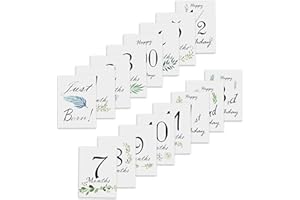 POWER FLOWER 16 Cartas Para Primer Año De Bebé Diseño Único | Tarjetas De Recuerdo - Tarjetas Milestone - Regalos Recien Nacidos - Babyshower (689)