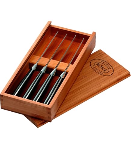 SAMBONET Set 2 Coltelli Da Bistecca – Lama Liscia In Acciaio Inox, Manico Legno – Made In Italy