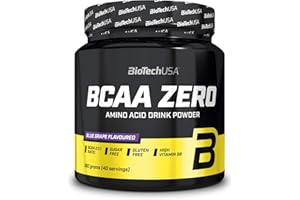 BioTechUSA BCAA Zero - Aminoacidi Essenziali in Polvere | 6g di BCAA con L-Leucina Istantanea | Vegan | Senza Zucchero, Senza Lattosio, Senza Glutine, 360 g, Uva blu