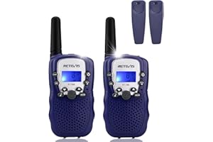 Retevis RT388 Walkie Talkie Kinder, Spielzeug Kinder mit Taschenlampe, Funkgeräte ab 4-12 Jahre, Weihnachten Geschenke Junge Mädchen für Familienspiel, Abenteuer (1 Paar, Dunkelblau)