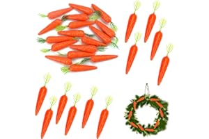 SEPWGUMD künstliche Mini-Karotten, Simulation Karotten Künstliches Gemüse Deko, Authentische Karotten-Dekoration – Set mit 28 Mini-Karotten, Karotten gefälschte Karotten-Osterdekor lebensechte