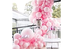 PartyWoo Light Pink Balloons 102 pcs Different Sizes of 18 12 10 5 Inch Pastel Baby Pale Pink Balloon Arch Kit Garland for Baby Shower Valentine's Day Princess Birthday Party Decorations Pink-Q05