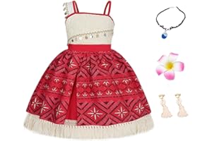 AYBUY Sukienka Moana, kostium księżniczki dla dziewczynek, sukienki księżniczki z kreskówek, kostium dla dziewczynki cosplay, urodziny, karnawał, impreza, kostiumy na Halloween