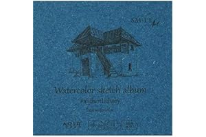 SM.LT SMLT FB-24(280)/9 Authentic-baby Petit bloc aquarelle carré Papier blanc naturel 280 g/m² 24 feuilles