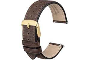 Anbeer Retro Bracelets de montre en cuir à déclenchement rapide, bracelets de montre en cuir Crazy Horse pour hommes et femmes