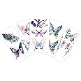 S.A.V.I 5pcs. Temporary Tattoo Stickers Combo Of Colorful Butterflies, Mix Designs For Girls Women Size 10.5x6cm