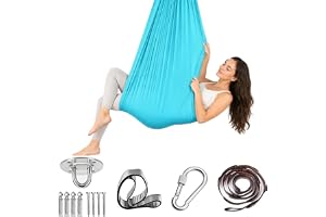 Mailfull Aerial Yoga Hängmatta 280x150cm Yoga Hängstolsgunga med Beslag, 200kg Maxviktkapacitet, för Träning och Stretching，H