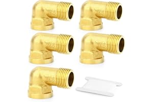 TAISHER 2 pezzi 90 gradi Barstock strada a gomito, 1/2 di pollice BSP tubo maschio a 1/2 di pollice BSP tubo femmina in ottone raccordo, per acqua Oill aria gas