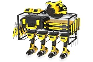 smusei Support mural de rangement pour outils, en métal, à 3 niveaux, pour perceuse, visseuse sans fil, etc