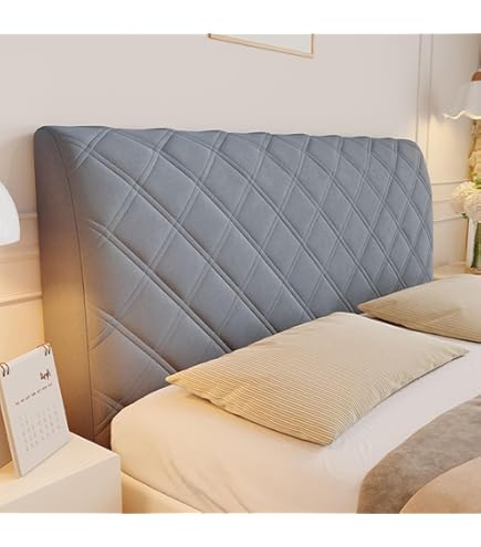 Duories Hoofdbordbekleding voor bed, stretch hoofdbordhoes, rekbare beschermhoes voor hoofdbord, overtrek, afdekking voor gevoerd hoofdeinde, 120-140 cm, roze