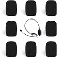 8 packs de coussinets en mousse pour micro de casque,Noir protection en mousse pour micro, mini bonnettes en mousse à savon