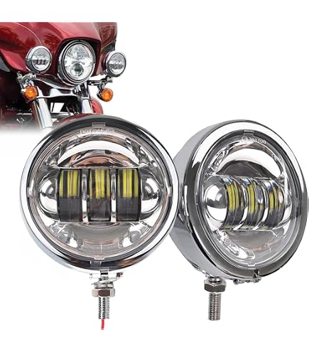 RIDROID 4.5" Chrome Auxiliary Passing Light Housing Bucket Set – Fit Harley Davidson & Universal