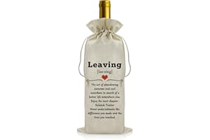 Vadaka Leaving Gifts for Colleagues Retirement Gifts for Women Wine Bags New Job Presents Leaving Presents for Colleagues Friends Thank You Keepsake for Coworkers Wine Bottle Bag Birthday Keepsake