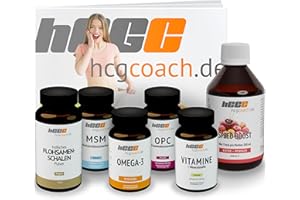 hCGC® Stoffwechselkur 21 Tage Basispaket - Omega 3, OPC, MSM, Vitamin Komplex Kapseln, Flohsamen Pulver, zuckerfreier Sirup mit Eistee für Energie - Darmkur & Stoffwechselunterstützung