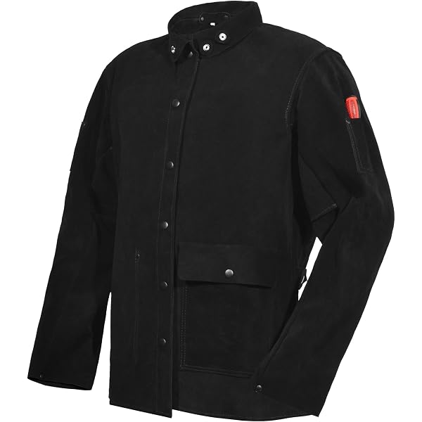 Revco BX9C BSX Stryker Welding Jacket – Large, Welder's Collar, Adjustable Cuffs & Waist, Extended Length, Spark Protection