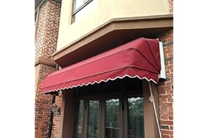 WYZCHDM French Curved Retractable Awning, Door/Window Awning Canopies, Manual Retractable Waterproof Awnings, Telescopic French Sunshade Shelter Rain Shelter, for Outside Garden Porch Cafe