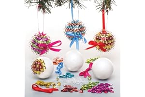 Baker Ross AR754 Sequin Bauble Kits - Pack Of 3, For The Christmas Tree Creative Art And Craft Supplies For Kids To Make And Decorate
