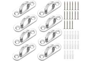 Lyaor 8 Pezzi M5 Gancio per Piastra Oculare Placca Occhiello in 304 Acciaio Inossidabile con Anello Gancio Robusto per Montaggio a Parete a Soffitto Piastra Ancoraggio per Swing Parasole Aerial Yoga