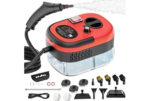 Rewing Steam Cleaner Handheld Steam Cleaner 1.2L Water Tank, 15s Fast Heating, with 14 Accessories, for Multi-Surface Stain Removal, Perfect for Stain Removal, Car, Sofa, Bathroom, Kitchen, Floors