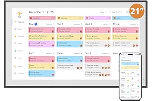 Dragon Touch Calendar, 21.5" Digital Calendar 2025 Family Wall Planner, 1080P Full HD Interactive Touchscreen, Smart Chore Chart and Home Organization, Gift for Busy Families Scheduling Black