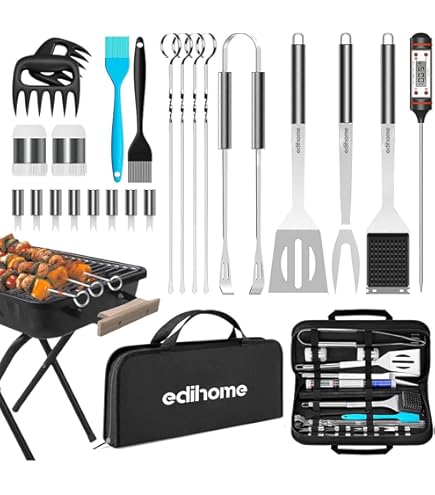 Set Di Utensili Professionali Per Barbecue In Acciaio Inox Con Borsa Per Il Trasporto 9 Pezzi 91793323