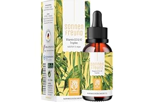 NATURTREU® Vitamin D3 K2 Tropfen hochdosiert & vegan - 100% pflanzlich (ohne tierisches Lanolin) - 1000 IE Vitamin D + Vitami