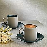 Schafer Aurora 2 Kişilik Kahve Fincan Seti 4 Par&ccedil;a-Gri/Yeşil