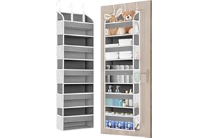 TAHAVICE Portaoggetti da Appendere con 5 Ripiani e 3 Ganci, Organizer da Appendere Salvaspazio, Mensole da Appendere per Porta per Camera da Letto, Bagno, Cucina, Furgone, Campeggio (grigio scuro)