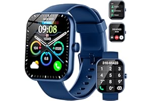 MOTAST Smartwatch Uomo Donna, 1.96" Orologio Smartwatch con Effettua/Risposta Chiamate, 112+ Sportive Smart Watch con Sonno/Cardiofrequenzimetro, IP68 Impermeabile Fitness Tracker per iOS Android, Blu