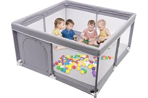 ARKYOMI Laufstall Baby Tragbar Baby Laufgitter 125 * 125cm Spielhof für Kinder Aktivitätszentrum mit rutschfester Unterseite Kinderzaun für Kleinkinder