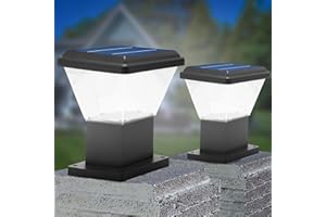 VICYOL S&D 2X Farol de Poste Solar Exterior, Lámpara LED en Pedestal, Foco Impermeable con Mando a Distancia y Encendido Inteligente para iluminación de Jardín, Patio, Terraza.