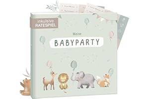 mintkind® Gästebuch "Meine Babyparty" Salbei - Babyparty Geschenk für Junge & Mädchen, Baby Shower & Gender Reveal Deko, Baby Fotoalbum zum Selbstgestalten