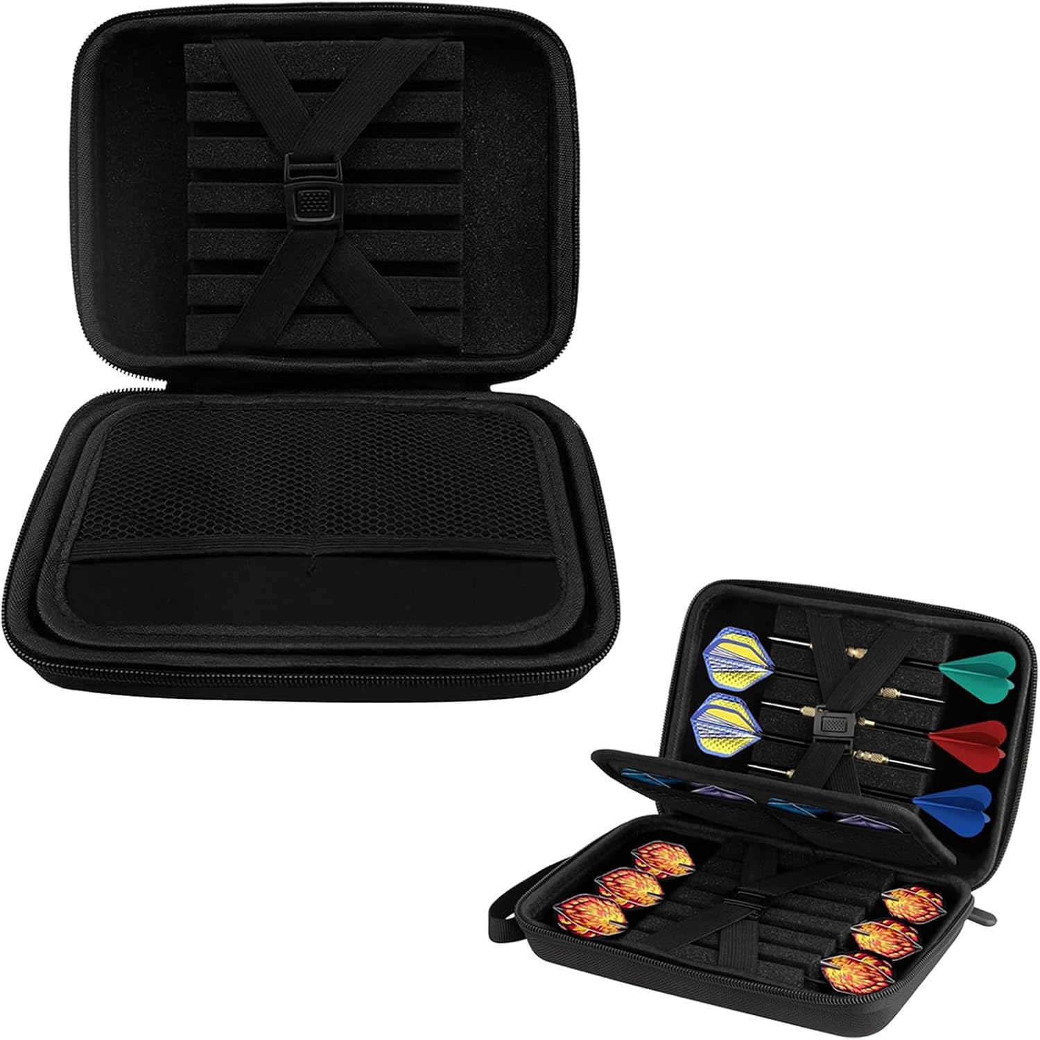 JAWAI Caja de Almacenamiento Dart, Bolsa para Dardos Duradera para 12 Dardos y Otros Accesorios, Apto para Puntas y Otros Accesorios (Negro)