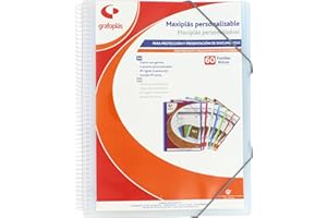 Grafoplas 39846000. Carpeta Fundas Personalizable, Maxiplás, 60 Fundas, Natural, 30.8 x 24 x 22