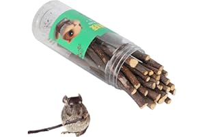 ZERODIS Palitos de Manzana Naturales para Hámster, Juguetes para Masticar Roedores Mascotas Dientes Molares Golosinas Juguetes para Chinchilla Conejillo de Indias Hámster Conejo Jerbo