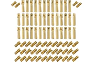 GTIWUNG 80 sztuk 4 mm 3,5 mm pozłacane wtyczki bananowe silnik, elektroniczne wtyczki żeńskie męskie, 40 par RC bezszczotkowych silników ESC, pozłacane wtyki bananowe, wtyki kulowe