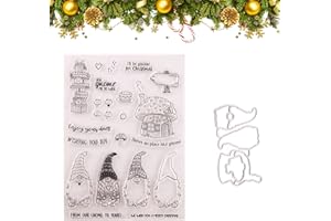 CutitiUU Sellos transparentes de Papá Noel de Navidad,Navidad Plástico Anciano Transparente Sello 1pc + Cortador Molde 1set,reutilizables,para álbumes de fotos,cuadernos,tarjetas de vacaciones
