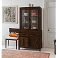 ANGEL FURNITURE Sheesham Wood Atlanta Crockery Cabinet | Hutch Cabinet (Walnut Finish)