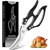 Freelander Professional Kitchen Scissors for Chicken and Meat, Black | Heavy Duty Scissors with Precise Cut and Ergonomic Non