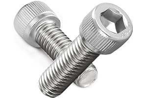 AMLOOPH M6 Screws, M6 X 25mm Allen Socket Head Cap Screws/Bolts - 6mm Diameter Fully Threaded M6 Bolts 25mm A2 Stainless Steel Long Hex Socket Bolt Coarse (Pack Of 20）